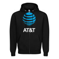Black At&t Zipper Hoodie - ArtChic