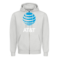 Dove Grey At&t Zipper Hoodie - ArtChic