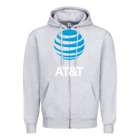 Heather Grey At&t Zipper Hoodie - ArtChic