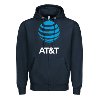 Navy At&t Zipper Hoodie - ArtChic