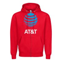 Red At&t Zipper Hoodie - ArtChic