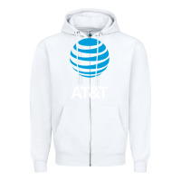 White At&t Zipper Hoodie - ArtChic