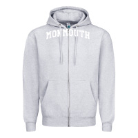 Heather Grey Monmouth Arch Retro University Style Zipper Hoodie - ArtChic