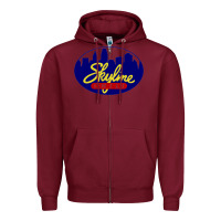 Burgundy skyline chili Zipper Hoodie - ArtChic