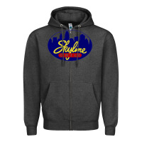 Charcoal Heather skyline chili Zipper Hoodie - ArtChic