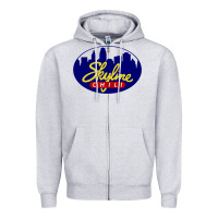 Heather Grey skyline chili Zipper Hoodie - ArtChic