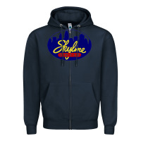 Navy skyline chili Zipper Hoodie - ArtChic
