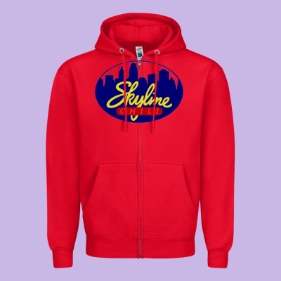 Skyline Chili Zipper Hoodie Designed By Artchic