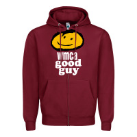 Burgundy wmca good guy Zipper Hoodie - ArtChic