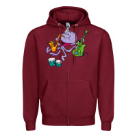 Burgundy squiddly diddly Zipper Hoodie - ArtChic