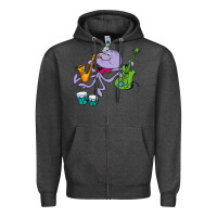 Charcoal Heather squiddly diddly Zipper Hoodie - ArtChic
