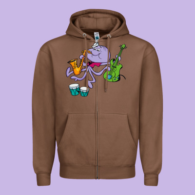Squiddly Diddly Zipper Hoodie Designed By Artchic
