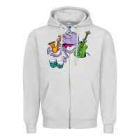 Dove Grey squiddly diddly Zipper Hoodie - ArtChic