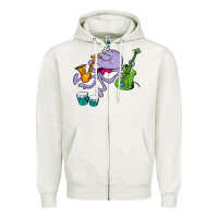 Oatmeal Heather squiddly diddly Zipper Hoodie - ArtChic