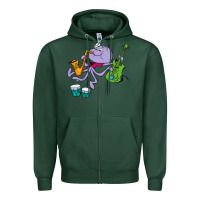 Sports Green squiddly diddly Zipper Hoodie - ArtChic