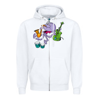 White squiddly diddly Zipper Hoodie - ArtChic
