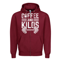 Coffee And Kilos Weightlifting Gift Zipper Hoodie | Teevron
