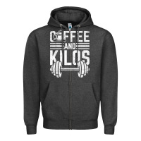 Charcoal Heather Coffee And Kilos Weightlifting Gift Zipper Hoodie - ArtChic