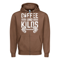 Chestnut Coffee And Kilos Weightlifting Gift Zipper Hoodie - ArtChic