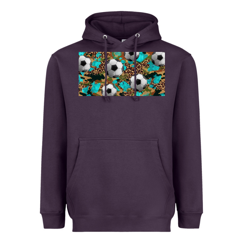 Western Leopard Camouflage Turquoise Soccer Licence Plate Template Heavyweight Hoodie by Artiststas | Teevron