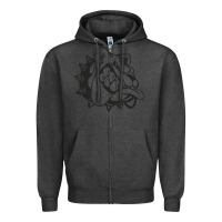 Charcoal Heather english bulldog Zipper Hoodie - ArtChic