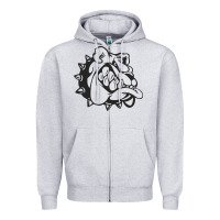 Heather Grey english bulldog Zipper Hoodie - ArtChic