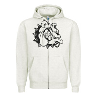 Oatmeal Heather english bulldog Zipper Hoodie - ArtChic