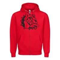 Red english bulldog Zipper Hoodie - ArtChic