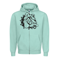 Seafoam english bulldog Zipper Hoodie - ArtChic