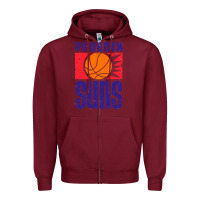 Burgundy vintage suns 1968 Zipper Hoodie - ArtChic