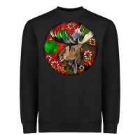 Black moose buck deer christmas Heavyweight Sweatshirt - LillyAllenDesigns