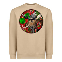 Mushroom moose buck deer christmas Heavyweight Sweatshirt - LillyAllenDesigns