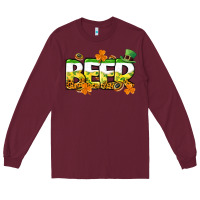 Burgundy St. Patrick's Day beer Long Sleeve Tee - CowGirlArtShop
