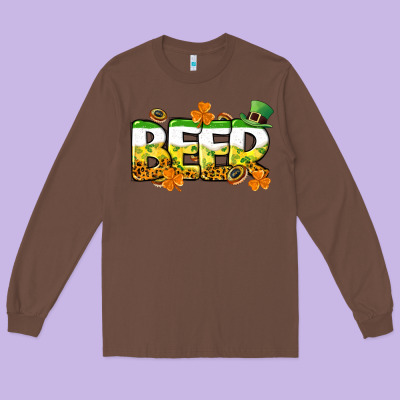 St. Patrick's Day Beer Long Sleeve Tee Designed By Cowgirlartshop