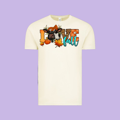 Love Fall Holstein Cow Vintage Tee Designed By Jasminsmagicworld