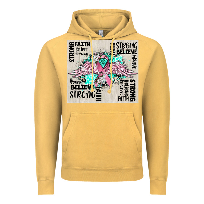 Cancer Ribbon With Angel Wings Vintage Hoodie by CowGirlArtShop | Teevron