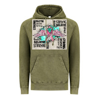 Vintage Olive cancer ribbon with angel wings Vintage Hoodie - CowGirlArtShop