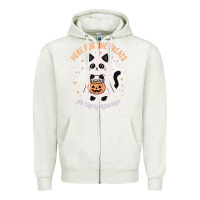 Oatmeal Heather halloween cat costume Zipper Hoodie - StudioElite