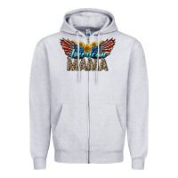 Heather Grey Western American Mama With Sunflowers Zipper Hoodie - LillyAllenDesigns