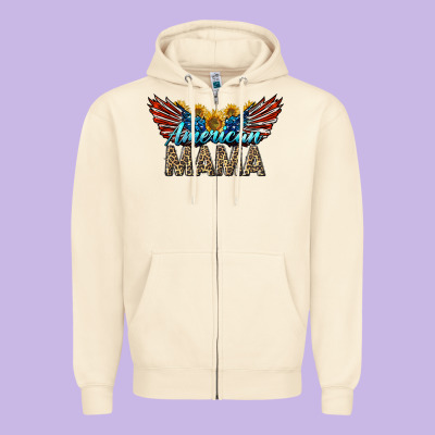 Western American Mama With Sunflowers Zipper Hoodie Designed By Lillyallendesigns