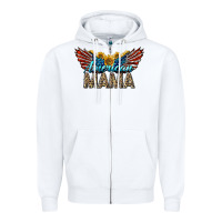 White Western American Mama With Sunflowers Zipper Hoodie - LillyAllenDesigns