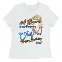 White A Queen Was Born In July 24th Happy Birthday Ladies Tee - Bettercallsaul