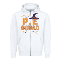 White pe squad witch halloween pe teacher matching Zipper Hoodie - trangStudio