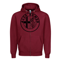 Burgundy alfa racing big Zipper Hoodie - PixelFlow