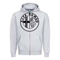 Heather Grey alfa racing big Zipper Hoodie - PixelFlow