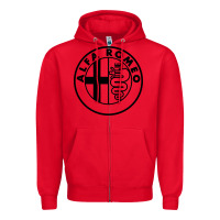 Red alfa racing big Zipper Hoodie - PixelFlow