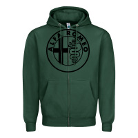Sports Green alfa racing big Zipper Hoodie - PixelFlow