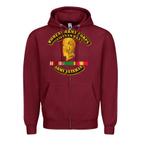 Burgundy Womens Army Corps Vietnam Era Veteran Mother Day Gift Zipper Hoodie - trangStudio