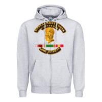 Heather Grey Womens Army Corps Vietnam Era Veteran Mother Day Gift Zipper Hoodie - trangStudio