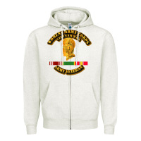 Oatmeal Heather Womens Army Corps Vietnam Era Veteran Mother Day Gift Zipper Hoodie - trangStudio